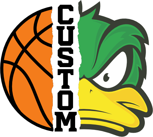 (145-1J-34) Duck Split Mascot Basketball