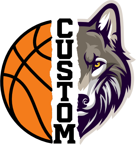 (145-1J-35) Wolf Split Mascot Basketball