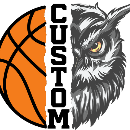 (s145-04-E) Split Mascot Basketball Team Name Custom Text