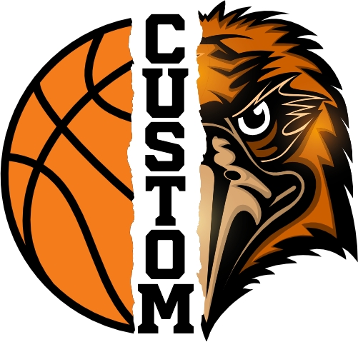 (145-1J-39) Hawk Split Mascot Basketball