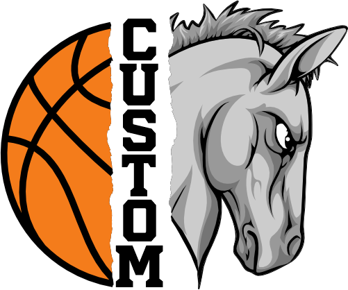 (145-1J-45) Horse Split Mascot Basketball