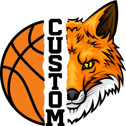 (s145-04-E) Split Mascot Basketball Team Name Custom Text