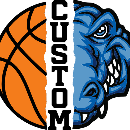 (s145-04-E) Split Mascot Basketball Team Name Custom Text
