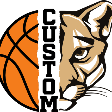 (s145-04-E) Split Mascot Basketball Team Name Custom Text