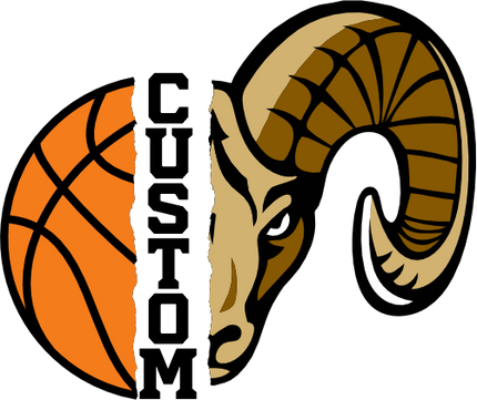 (s145-04-E) Split Mascot Basketball Team Name Custom Text