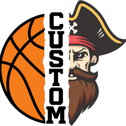 (s145-04-E) Split Mascot Basketball Team Name Custom Text