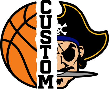 (s145-04-E) Split Mascot Basketball Team Name Custom Text