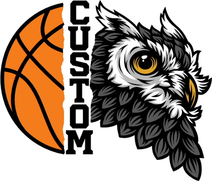 (s145-04-E) Split Mascot Basketball Team Name Custom Text