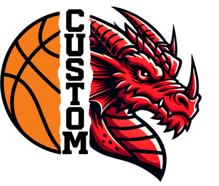 (s145-04-E) Split Mascot Basketball Team Name Custom Text