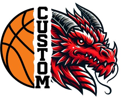 (s145-04-E) Split Mascot Basketball Team Name Custom Text