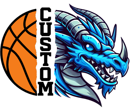 (s145-04-E) Split Mascot Basketball Team Name Custom Text