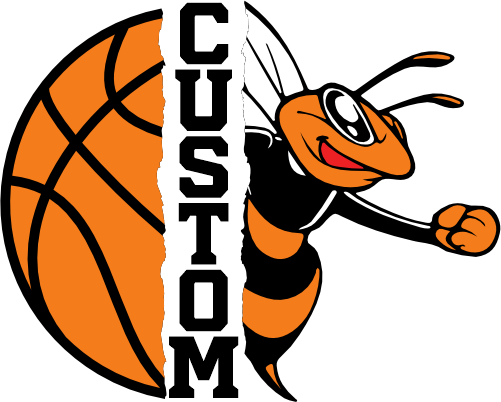 (145-1J-59-2) Orange Bee Split Mascot Basketball