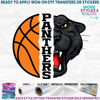 (s116-4) Split Basketball Team Name Custom Text 58 Mascot Styles