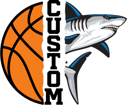 (145-1J-10) Shark Split Mascot Basketball