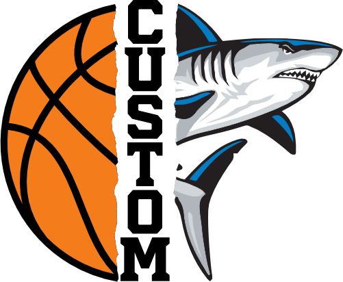 (145-1J-10) Shark Split Mascot Basketball