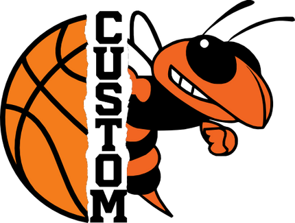 (145-1J-14-2) Orange Bee Split Mascot Basketball