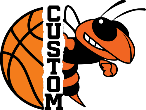 (145-1J-14-2) Orange Bee Split Mascot Basketball