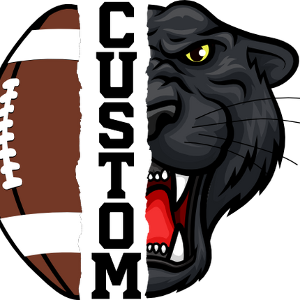 (145-1i-F-01) Panther Split Mascot Football