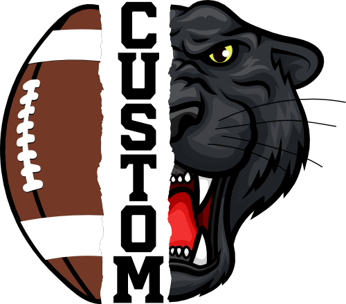 (145-1i-F-01) Panther Split Mascot Football