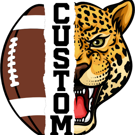 (145-1i-04) Leopard Split Mascot Football