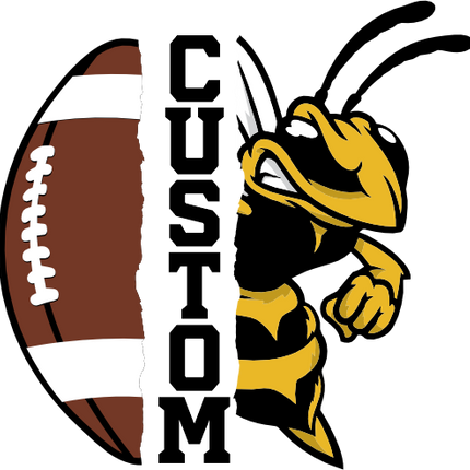 (145-1i-05) Yellow Jacket Split Mascot Football