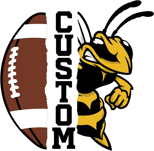 (145-1i-05) Yellow Jacket Split Mascot Football