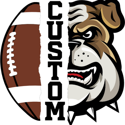 (145-1i-07) Bulldog Split Mascot Football