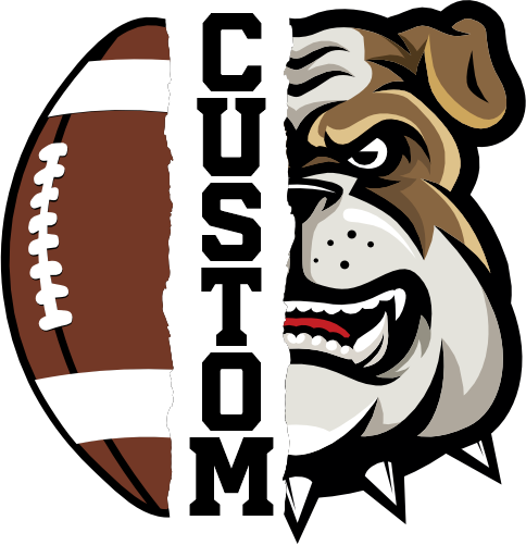 (145-1i-07) Bulldog Split Mascot Football