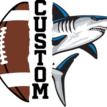 (145-1i-10) Shark Split Mascot Football