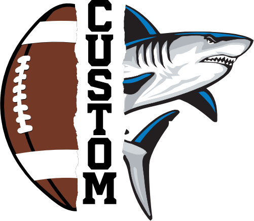 (145-1i-10) Shark Split Mascot Football