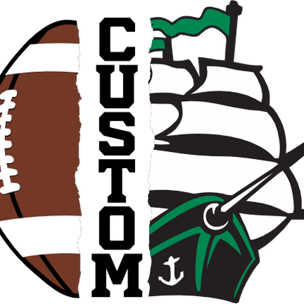(145-1i-13-1) Ship Split Mascot Football