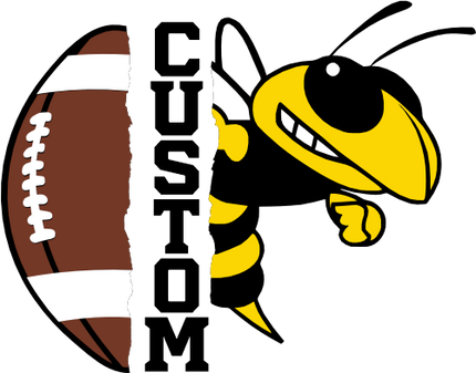 (145-1i-14-1) Yellow Jacket Split Mascot Football