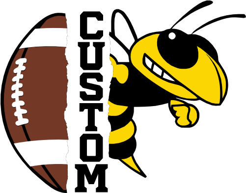 (145-1i-14-1) Yellow Jacket Split Mascot Football