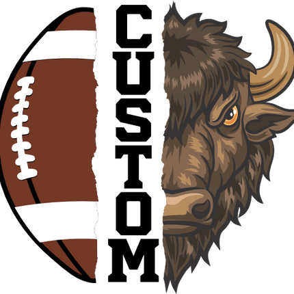 (145-1i-18) Buffalo Split Mascot Football
