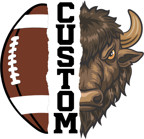 (145-1i-18) Buffalo Split Mascot Football