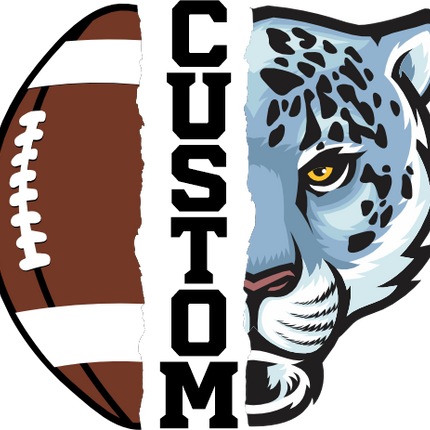 (145-1i-21) Snow Leopard Split Mascot Football