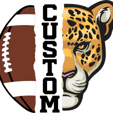 (145-1i-22) Leopard Split Mascot Football
