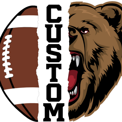 (145-1i-23) Bear Split Mascot Football