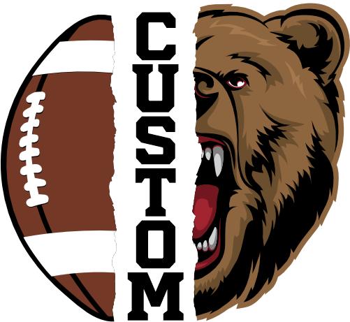 (145-1i-23) Bear Split Mascot Football