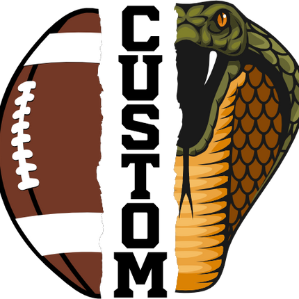 (145-1i-25) Cobra Split Mascot Football