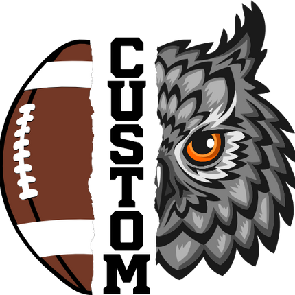 (145-1i-26) Owl Split Mascot Football