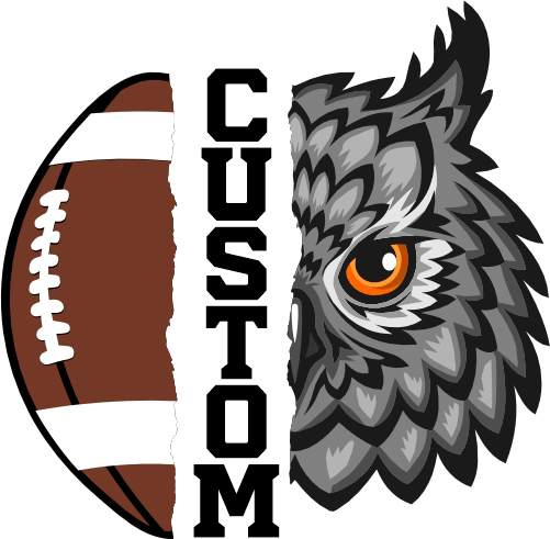 (145-1i-26) Owl Split Mascot Football