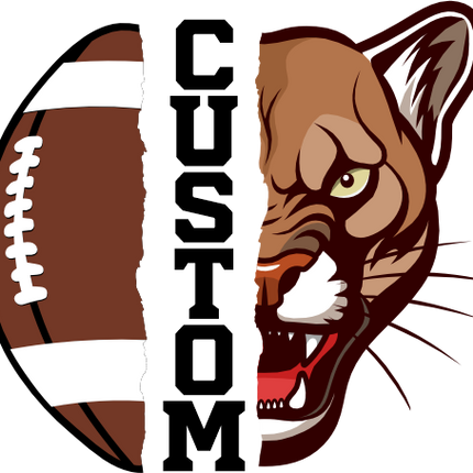 (145-1i-29) Cougar Split Mascot Football