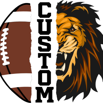 (145-1i-30) Lion Split Mascot Football