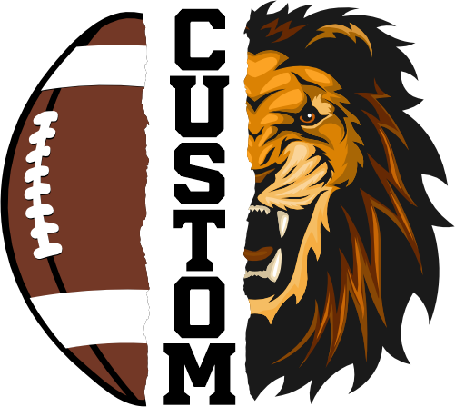 (145-1i-30) Lion Split Mascot Football