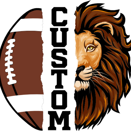 (145-1i-31) Lion Split Mascot Football