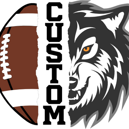 (145-1i-33) Wolf Split Mascot Football