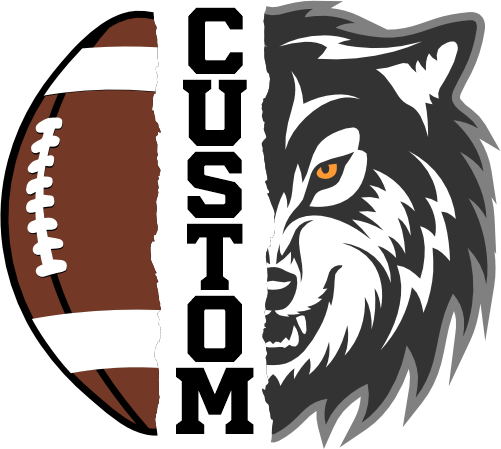(145-1i-33) Wolf Split Mascot Football