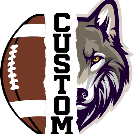 (145-1i-35) Wolf Split Mascot Football