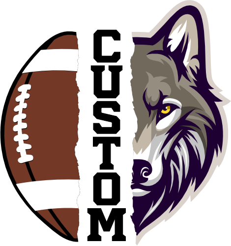 (145-1i-35) Wolf Split Mascot Football